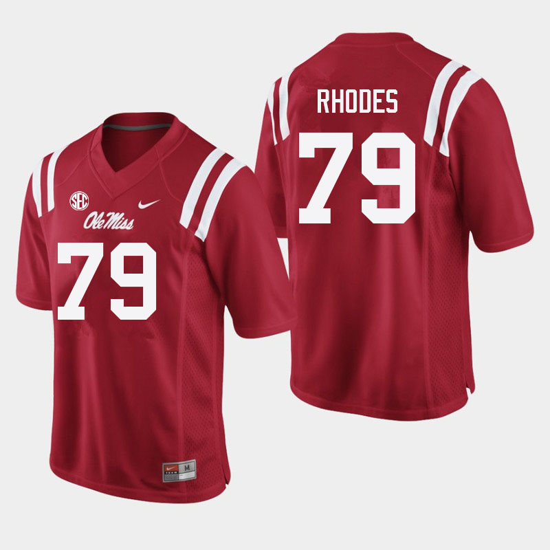 Jordan Rhodes Ole Miss Rebels NCAA Men's Red #79 Stitched Limited College Football Jersey FJJ5658KY